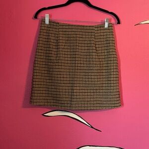 She + Sky Plaid Skirt in Brown and Black